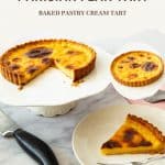 Pinterest image for Parisian Flan Tart Recipe.