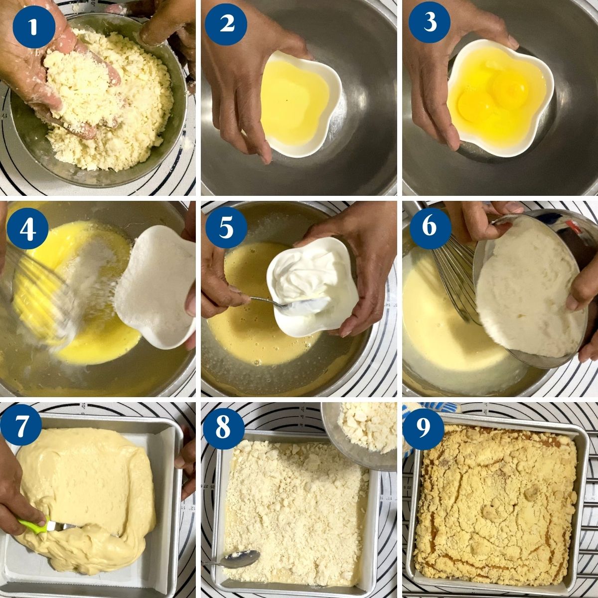 Pinterest image for sour cream coffee cake with crumble.