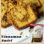 Pinterest image for sour cream coffee cake with cinnamon swirl and crumble Top.