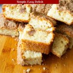 Pinterest image for sour cream coffee cake with crumble.