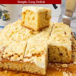 Pinterest image for sour cream coffee cake with crumble.