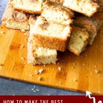 Pinterest image for sour cream coffee cake with crumble.