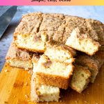 Pinterest image for sour cream coffee cake with crumble.