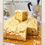 Pinterest image for sour cream coffee cake with crumble.