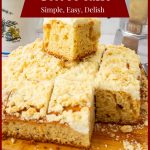 Pinterest image for sour cream coffee cake with crumble.