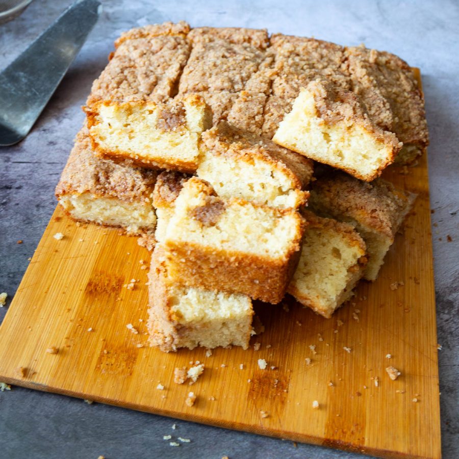 Cinnamon coffee cake on the table