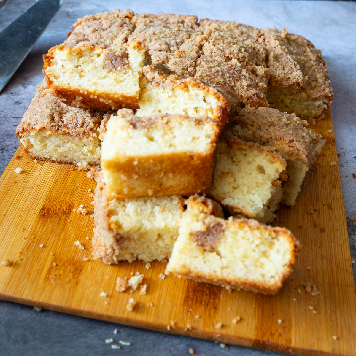 Coffee cake slices on the table.