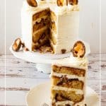 Pinterest image for Easter Cake with Cadbury Eggs.