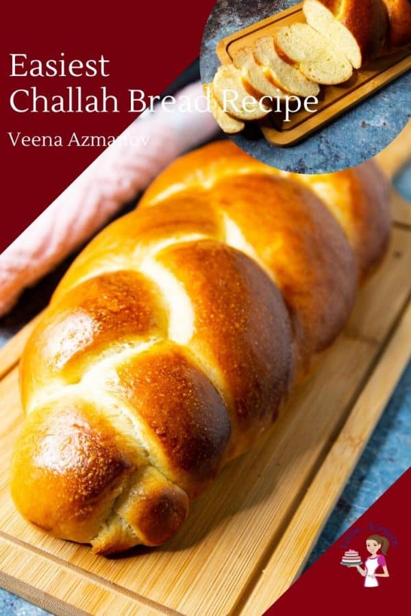 Easiest 3 Braid Challah Bread Recipe - Braided Bread - Veena Azmanov