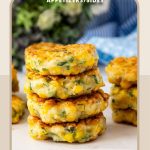 Pinterest image for corn fritters or corn patties.