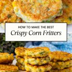 Pinterest image for corn fritters or corn patties.
