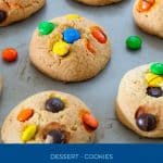 Pinterest image for M&M cookies.
