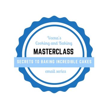 Logo of Veena's cooking and baking masterclass.