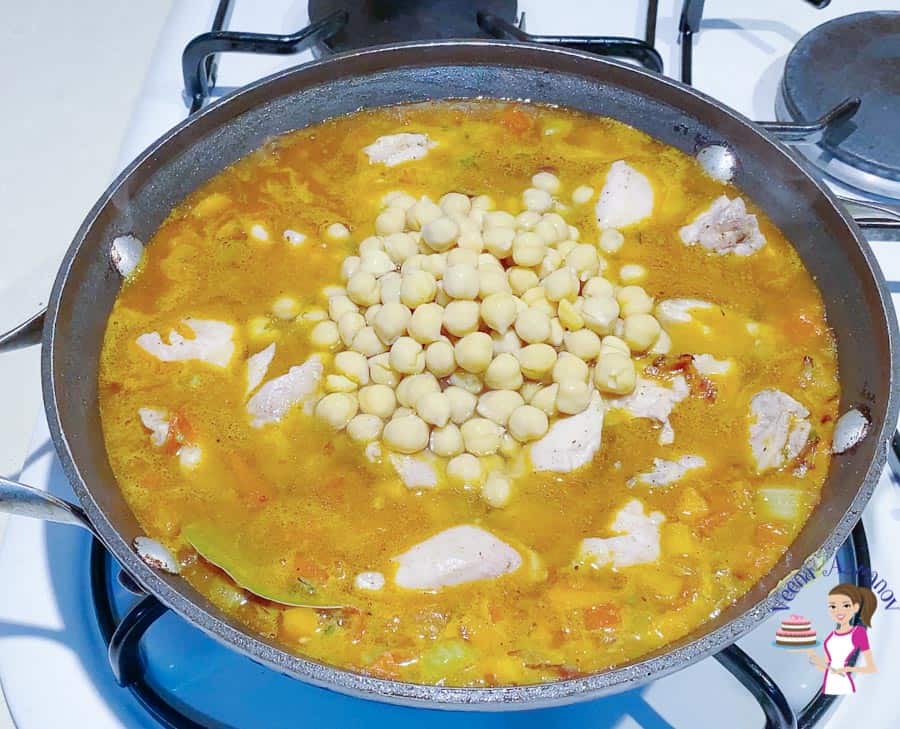 Homemade Chicken Stew made with Chickpeas with Moroccan Flavors