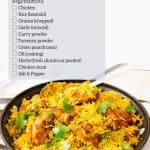 Pinterest image for Turmeric Rice with Chicken.