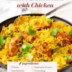 Pinterest image for Turmeric Rice with Chicken.