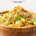 Pinterest image for salad with Asian sesame vinaigrette.