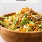 Pinterest image for salad with Asian sesame vinaigrette.