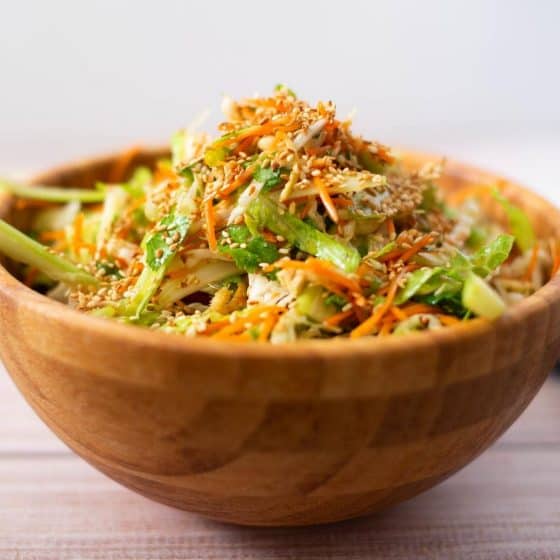 Easy Asian Salad with Sesame Vinaigrette - Veena Azmanov Kitchen