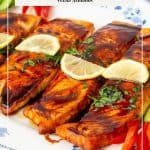 Pinterest image for glazed balsamic salmon.
