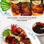 Pinterest image for glazed balsamic salmon.