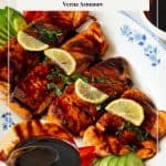 Pinterest image for glazed balsamic salmon.