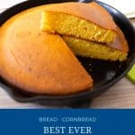 Pinterest image for cornbread recipe.