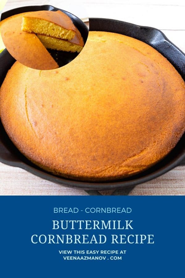 Pinterest image for cornbread buttermilk.