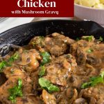 Pinterest image for Chicken with Mushroom Gravy.
