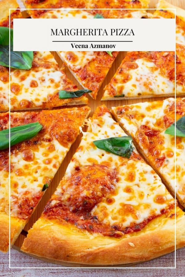 Pinterest image for pizza Margherita.