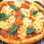 Pinterest image for pizza Margherita.