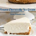 Pinterest image for frozen cheesecake.
