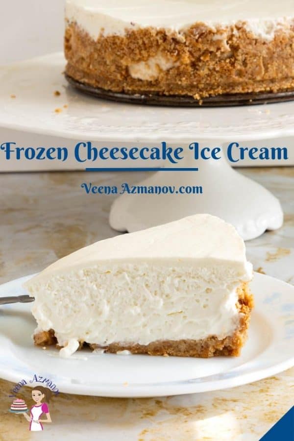 Pinterest image for frozen cheesecake.