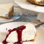 Pinterest image for ice cream cheesecake.