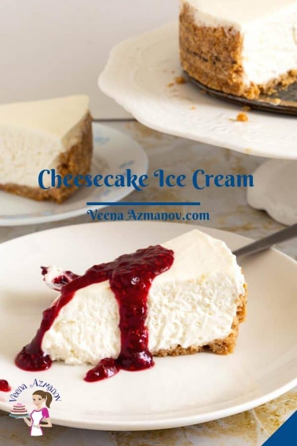 Pinterest image for ice cream cheesecake.