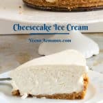 Pinterest image for ice cream cheesecake.