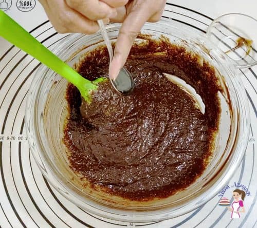 Add vanilla to the melted chocolate