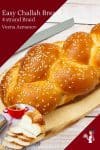 Homemade Braided Bread called Challah or Hala made with 4 strands