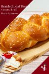 Homemade Braided Bread called Challah or Hala made with 4 strands
