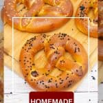 Pinterest image for Pretzels with Sesame and other toppings.