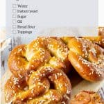 Pinterest image for Pretzels with Sesame and other toppings.