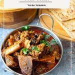 Pinterest image for curry with goat meat mutton.