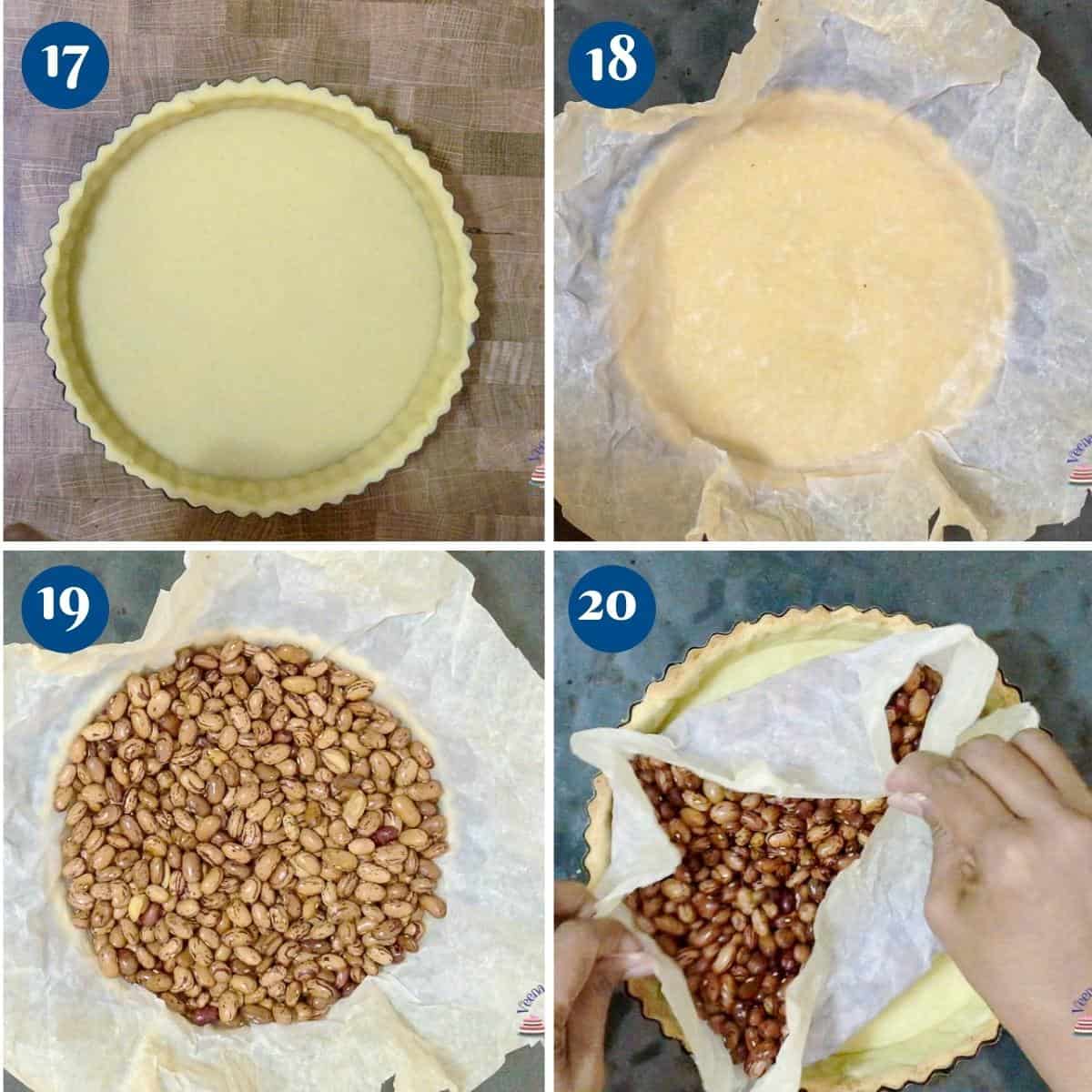 Progress pictures collage for mango tart.