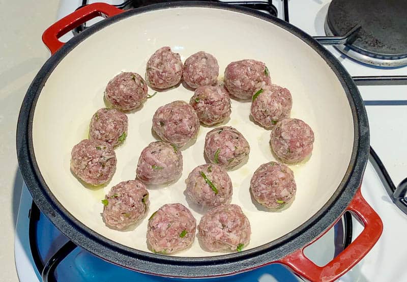 Cook the meatballs on a skillet