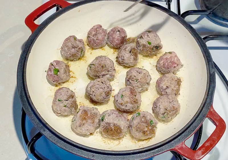 Cook the meatballs on the skillet