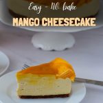 Pinterest image for no-bake mango cheesecake.