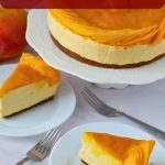 Pinterest image for no-bake mango cheesecake.