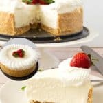 Pinterest image for frosted cheesecake.