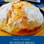 Pinterest image for no knead bread without dutch oven.