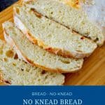 Pinterest image no knead bread without dutch oven.